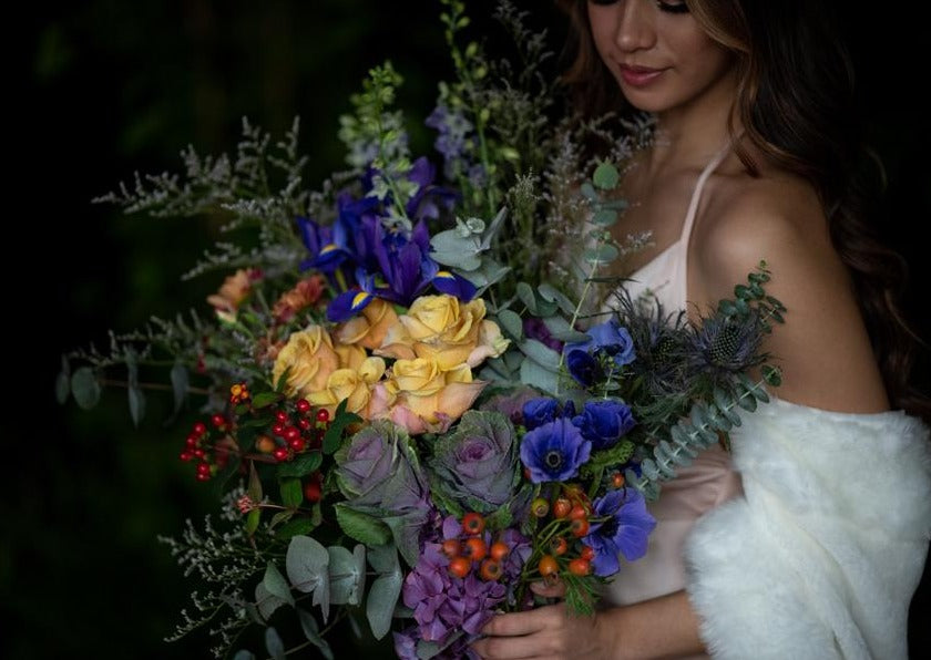 Model with Brights "Unconditional Love" bouquet