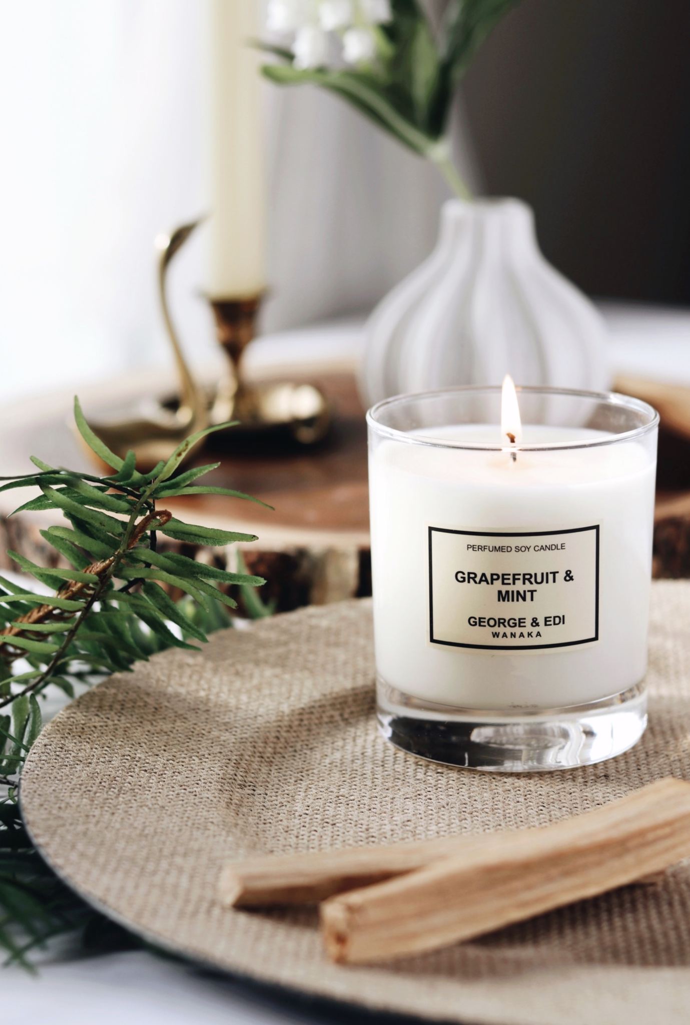 George & Edi Candle - Classic Range: Grapefruit & Mint