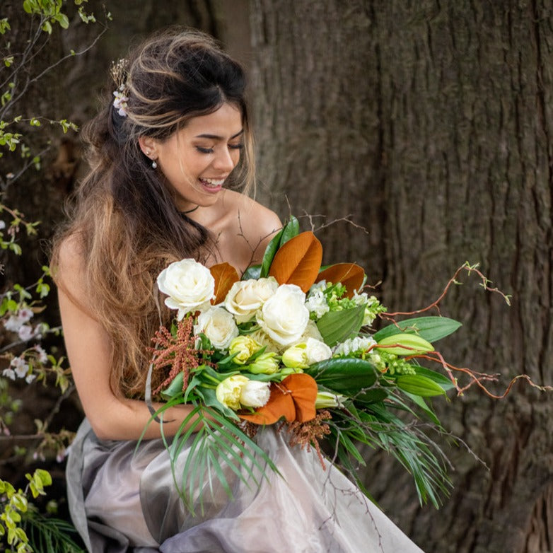 Unconditional Love bouquet pictured in Classic White.