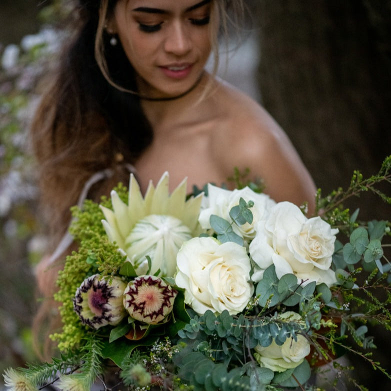 Unconditional Love bouquet pictured in Vintage White.