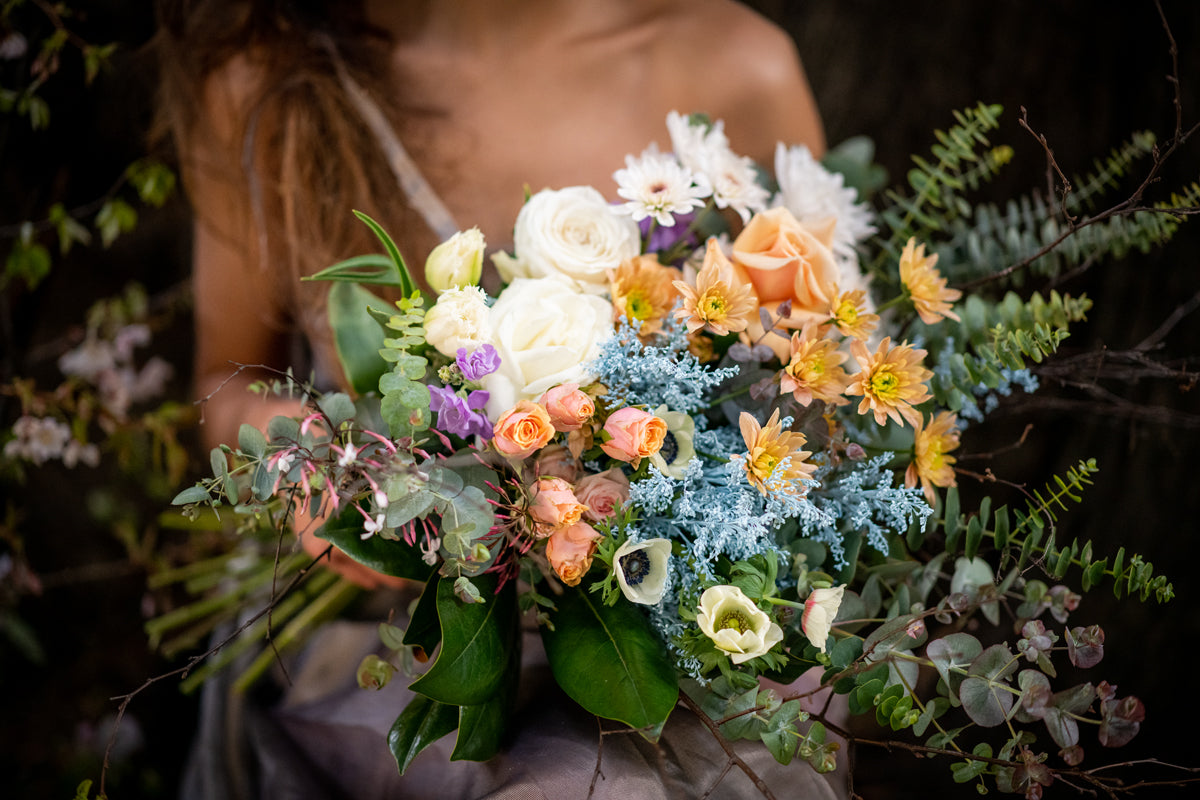 Close up of Unconditional Love bouquet pictured in Pastels.