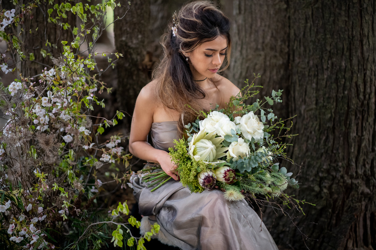 Unconditional Love bouquet pictured in Vintage White.