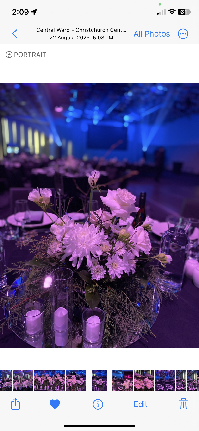 Centerpiece Florals for Supplier Event and Celebration and Te Pae, Christchurch Convention Center