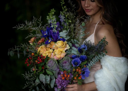 Model with Brights "Unconditional Love" bouquet