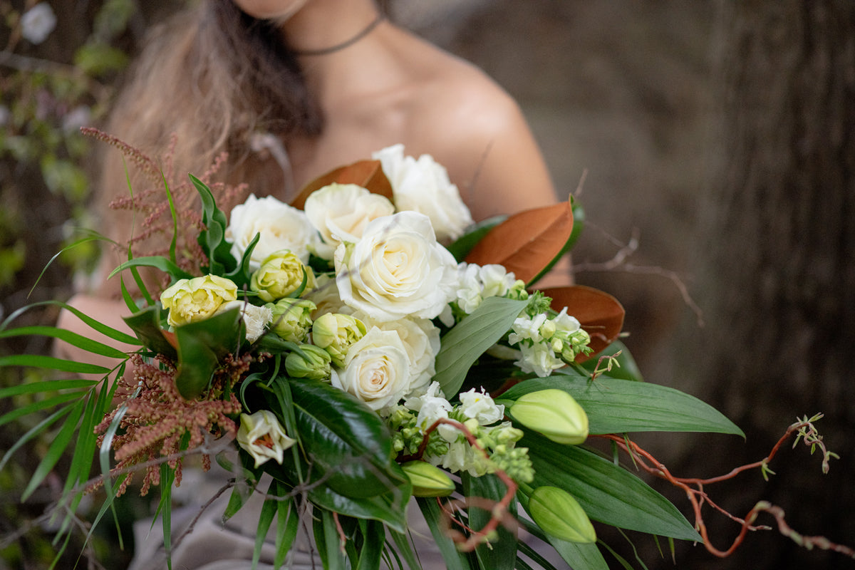 Unconditional Love bouquet pictured in Classic White.